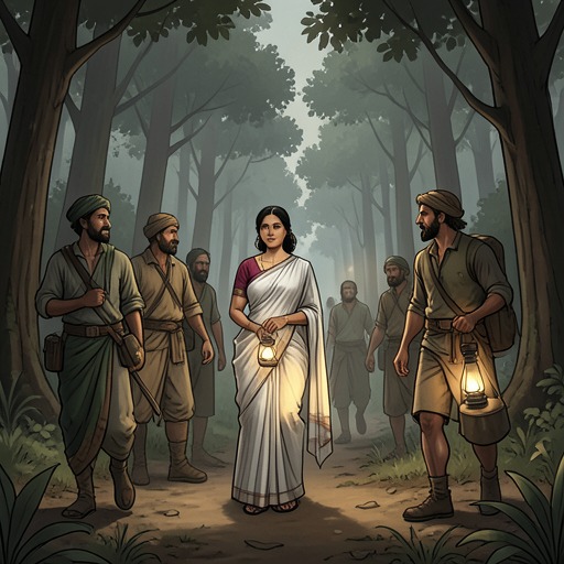 Aouda’s Escape from Suttee from "Around the World in Eighty Days". This flow follows Aouda’s movement from coerced sacrifice through rescue and protection to a chosen future with Fogg.
