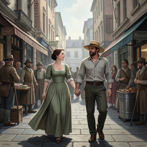 Aouda and Passepartout’s Shared Gratitude from "Around the World in Eighty Days". This flow traces how Aouda and Passepartout become fellow witnesses to Fogg’s generosity and help sustain one another through the journey.