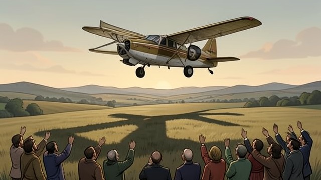 The National Flying Tour from "The Plot Against America". The National Flying Tour Campaign spectacle Charles A. Lindbergh flies across the country in the Spirit of St.