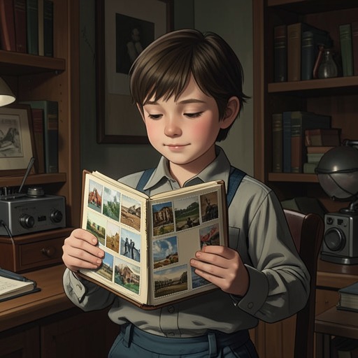 The Stamp Album as Measure from "The Plot Against America". The stamp motif links national history to Philip’s effort to preserve order, identity, and a childhood world.