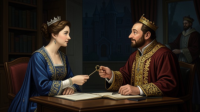 The Queen Guides the King from "The Constant Princess". Partnership in Practice Counsel at home Katherine helps Henry handle correspondence, foreign policy, and the demands of court.