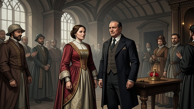 The Crown in Westminster from "The Constant Princess". Queenship Publicly Confirmed Anointing and acclamation Katherine is crowned beside Henry and receives the symbols of royal authority.