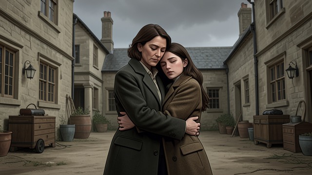The Reunion at Hackney from "The King's Curse". An Embrace After Imprisonment A Changed Young Woman After years of separation, Mary rides out to meet Margaret.
