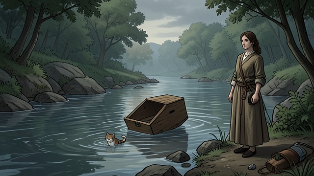 The Box in the River from "A Pale View of Hills". A Cruel Disposal An action defended as practical Sachiko puts the kittens into the wooden box and carries it to the river.