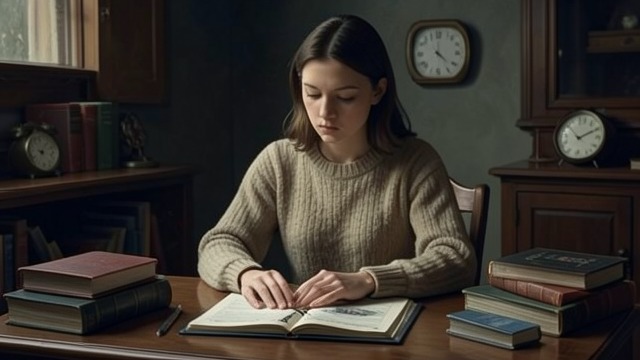 Returning to the Books from "Along for the Ride". Returning to the Books Familiar shelter When family tensions and the distance from Eli become difficult, Auden returns to studying.