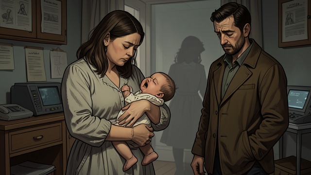Care Left Unshared from "Along for the Ride". Care Left Unshared A newborn's needs Heidi holds the crying Thisbe while Robert continues working, and Auden quickly sees the strain.