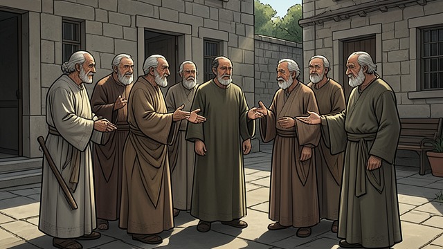 The Elders Ask Him to Stay from "The Prophet". The Elders Ask Him to Stay A Son of the City The elders call Almustafa their son and beloved, insisting that he is no stranger or guest.