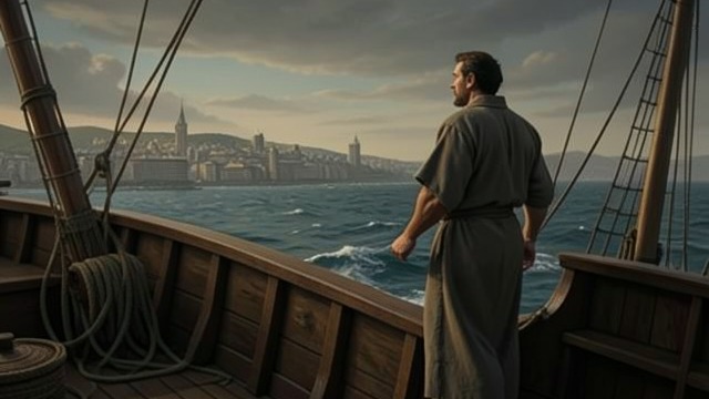 The Traveler Sets Sail from "The Prophet". The Traveler Sets Sail Readiness after Speech Almustafa tells the captain that he is ready and that the stream has reached the sea.