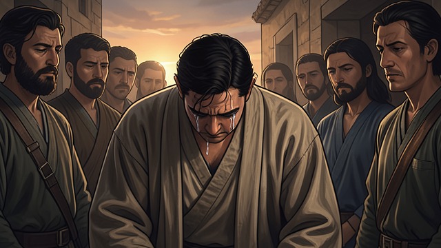 Tears before the Temple from "The Prophet". Tears before the Temple A Wordless Answer Others entreat Almustafa, but he does not reply. He bows his head, and those nearby see tears fall upon his breast.