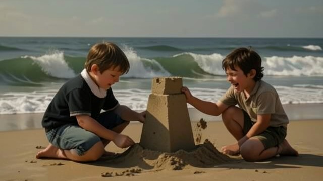 Sand Towers by the Ocean from "The Prophet". Sand Towers by the Ocean Building and Breaking Almustafa compares people to children who build sand towers and then destroy them with laughter.