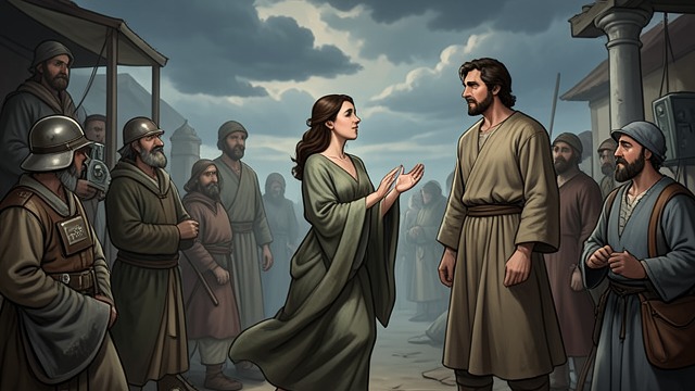 The Seeress Comes Forward from "The Prophet". The Seeress Comes Forward A Public Role Almitra emerges from the sanctuary as a seeress while the rest of the city gathers around Almustafa.