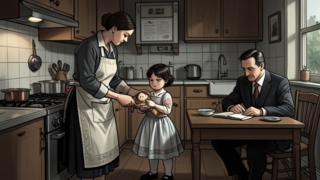 The Novel’s Domestic World from "The Humans". Fiction as Testimony A constrained character The novel depicts a mother carrying domestic work while her husband is absent and her own ambitions recede.