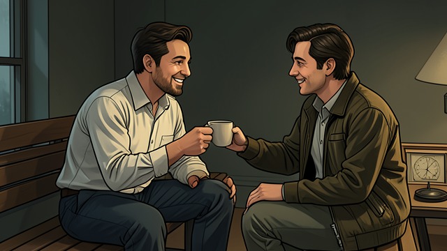 An Old Friend’s Welcome from "The Humans". Friendship Inherited A familiar connection Ari treats the returned Andrew Martin as a friend and checks on his recovery.