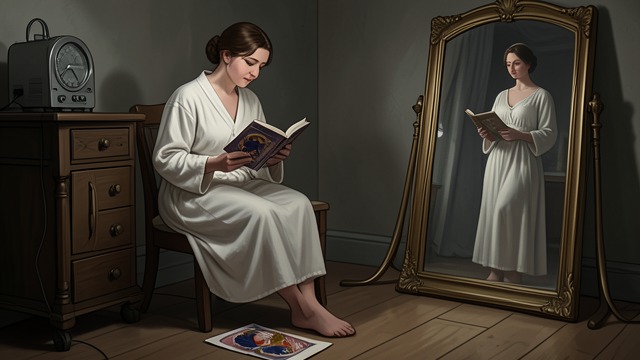The Manuscript in the Wardrobe from "The Humans". A Private Novel Discovery The narrator finds a hidden manuscript called Wider Than the Sky among Isobel Martin’s clothes.