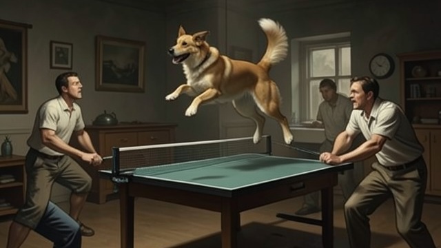 Children Repeat the Story from "También esto pasará". Children Repeat the Story A family legend Blanca tells the children about a dog that used to leap onto a ping-pong table and frighten the players.