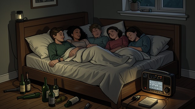 A Home Made of Company from "También esto pasará". A Home Made of Company Summer rituals The friends share meals, drinks, stories, music, children, and sleeping arrangements.