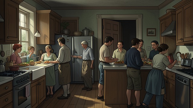 The House Without Her from "También esto pasará". The House Without Her A changed household The house fills with children, former partners, friends, food, and noise.