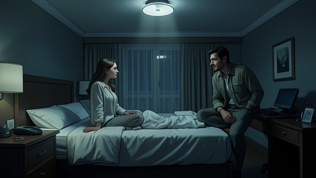 The Hotel's Disenchantment from "También esto pasará". The Hotel's Disenchantment A cold encounter Blanca arrives late at the hotel, and Santi has little time.