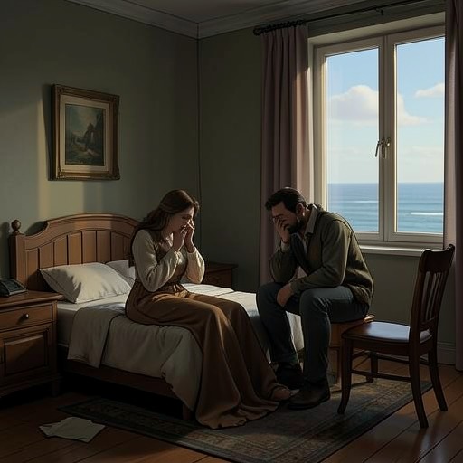 The Mother's Final Decline from "También esto pasará". The mother's illness transforms a forceful relationship into a painful struggle over lucidity, care, and the limits of rescue.