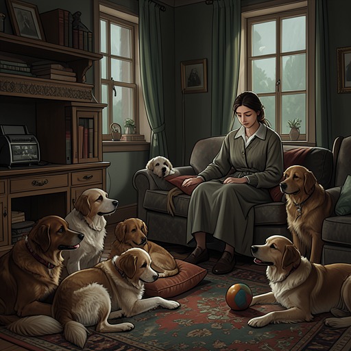 A Mother's World of Animals from "También esto pasará". The mother's devotion to dogs becomes a legacy of compassion that Blanca must reinterpret after the family's animal companions age and die.