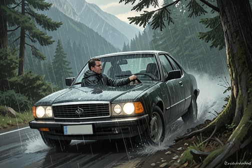 Car crash at Snoqualmie Pass from "East of the Mountains". The Car crash at Snoqualmie Pass is the sudden physical rupture in Ben Givens’s journey: as he tries to control Rex in the rain, the 1969 International Scout…