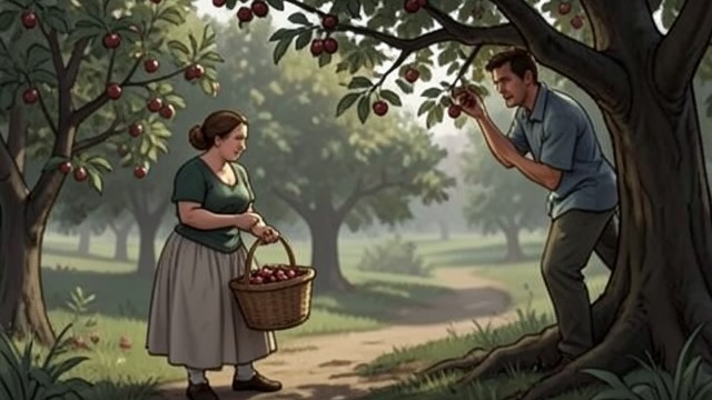 A Summer Meeting from "East of the Mountains". A Summer Meeting A quiet arrival Rachel Lake comes to the orchard to help with the harvest, initially appearing to Ben as a stranger among the pickers.