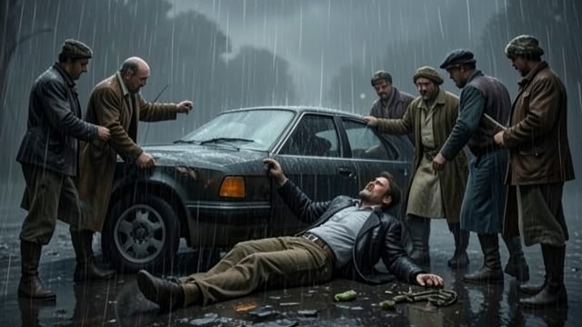The Crash Interruption from "East of the Mountains". The Crash Interruption Loss of control A moment of anger at Rex distracts Ben in heavy rain, and the 1969 International Scout strikes a tree.