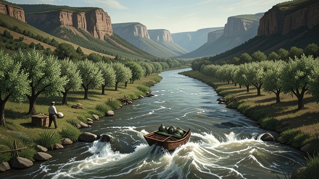 The Fast River from "East of the Mountains". The Fast River A living landscape Ben remembers the Columbia River as a powerful presence beside orchards, canyons, and open sage.