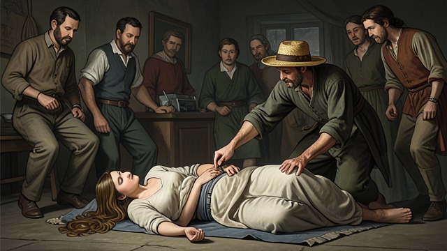 The Trapped Shoulder from "East of the Mountains". The Trapped Shoulder A stalled delivery The baby's head emerges, but the shoulders remain stuck.