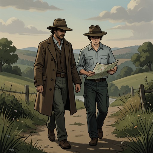 Emilio and Ben's Road from "East of the Mountains". A brief partnership between an ill, grieving doctor and a migrant worker becomes an exchange of practical care and trust.