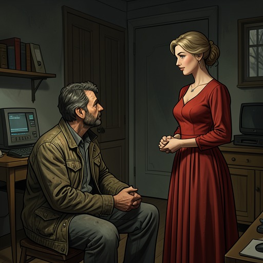 Ben and Renee from "East of the Mountains". Ben's effort to spare his daughter grief conflicts with the intimacy and honesty their relationship requires.