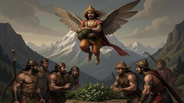 The Vánar Army Restored from "Ramayana". The Vánar Army Restored A desperate search for healing Hanumán flies to the Himalayas for medicinal herbs after Susheṇ identifies what is needed.
