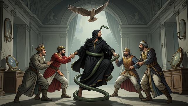 The Serpent Noose from "Ramayana". The Serpent Noose A hidden attack Indrajit fights from concealment and uses a magical serpent weapon to bind Ráma and Lakshmaṇ.