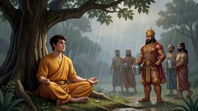 The Hermit in Anga from "Ramayana". The Hermit in Anga A secluded upbringing Rishyaśring grows up in the forest knowing only his father and ascetic discipline.