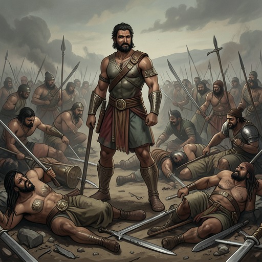 The Destruction of the Rakshasa Hosts from "Ramayana". This thread follows the attrition of Rávaṇ’s commanders and kin as the war strips Lanká of its defenses.
