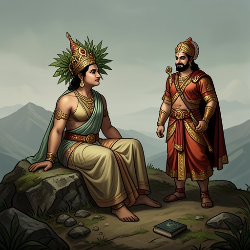The Test of Kingship from "Ramayana". This thread traces competing ideas of rule through Ráma’s exile, Bharat’s regency, and the final restoration of the throne.