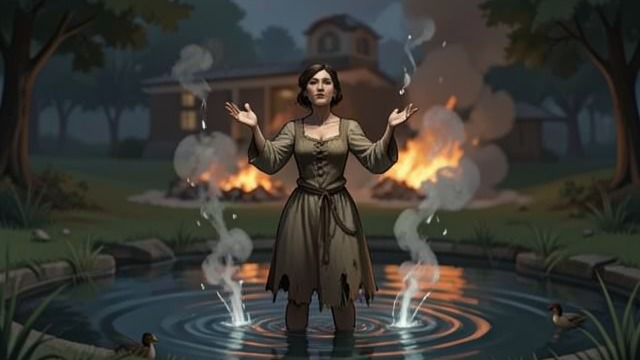 The Compound Burns from "Firestarter". The Compound Burns Destruction spreads outward After Andrew dies, Charlie turns her power against the compound that has imprisoned her.