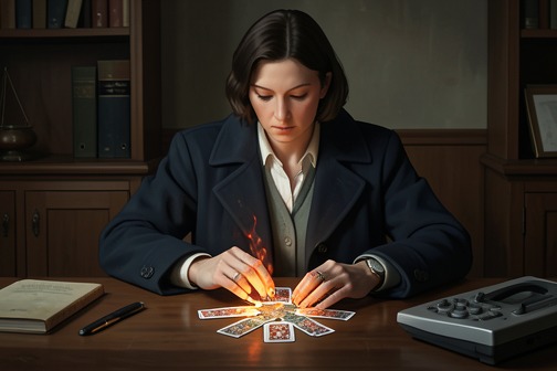 La consulta del tarot de Amaia y Engrasi from "Legado en los huesos". The tarot consultation between Amaia Salazar and Engrasi turns a search for guidance into a warning that reaches from Amaia’s past into her present…