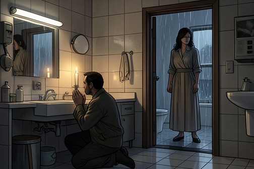 Nacimiento de Amaia y su hermana gemela from "Legado en los huesos". The birth of Amaia Salazar and her twin sister is first presented as a frightened father’s vigil and a reassuring announcement, then recast as a family secret.