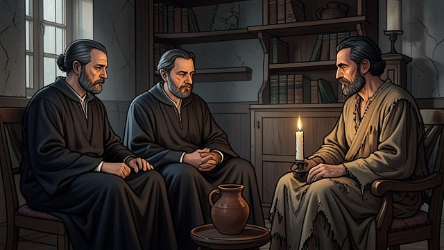 A Shared Vigil from "Book of Job". A Shared Vigil Presence Eliphaz, Bildad, and Zophar see Job's condition, weep, and sit silently beside him for seven days and nights.