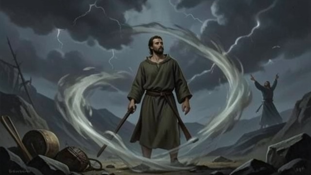 The Whirlwind Breaks In from "Book of Job". The Whirlwind Breaks In New Speaker God answers Job out of the whirlwind after Elihu has described the storm.