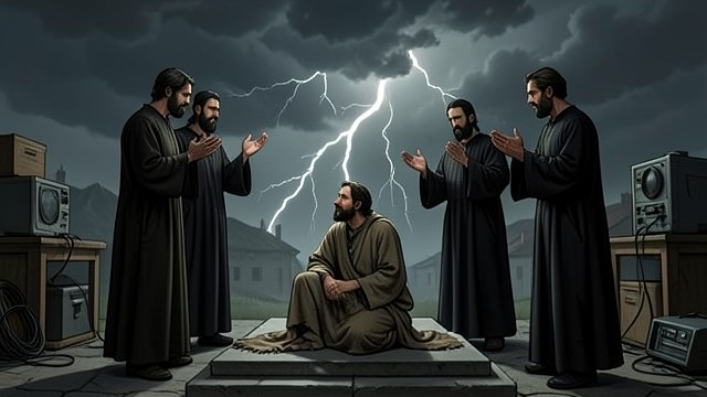 Job Intercedes from "Book of Job". Job Intercedes Prayer Job prays for the friends at God's direction. Moral Reversal He becomes their advocate rather than their opponent.