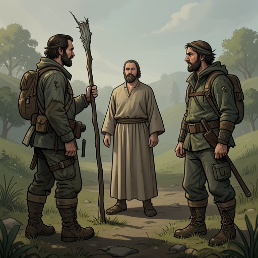 The Bond Between Job and His Friends from "Book of Job". This relational arc traces the friends' initial solidarity, the alienation caused by their arguments, and the eventual reversal through Job's intercession.