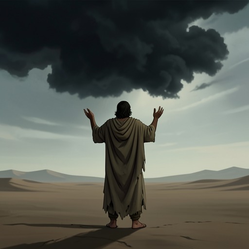 From Silence to Divine Encounter from "Book of Job". This narrative follows the shift from Job's unanswered cries and demand for a hearing to God's unexpected, questioning appearance.