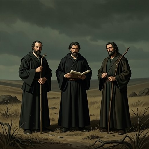 The Friends' Failed Consolation from "Book of Job". This thread traces how three visitors begin in shared grief but turn their concern into increasingly rigid accusations and finally receive God's rebuke.