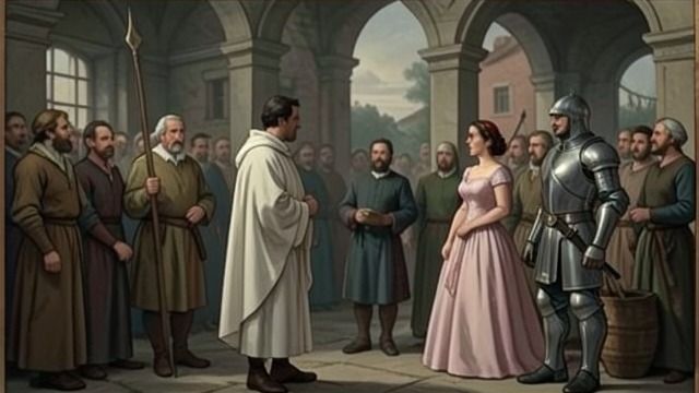 A White Figure at the Window from "Undine". A Witness Outside The Priest Sees a Stranger Father Heilmann notices a tall man in a white mantle watching the wedding through the window.