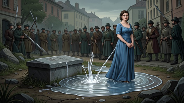 A Spring Around the Grave from "Undine". Grief Becomes Landscape The Veiled Mourner Undine appears at Sir Huldbrand’s funeral and follows the procession with her hands clasped in sorrow.