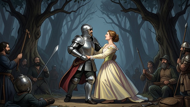 A Knight Seeking a Glove from "Undine". A Courtly Beginning The Tournament Sir Huldbrand of Ringstetten meets Bertalda at a tournament and enjoys her attention.