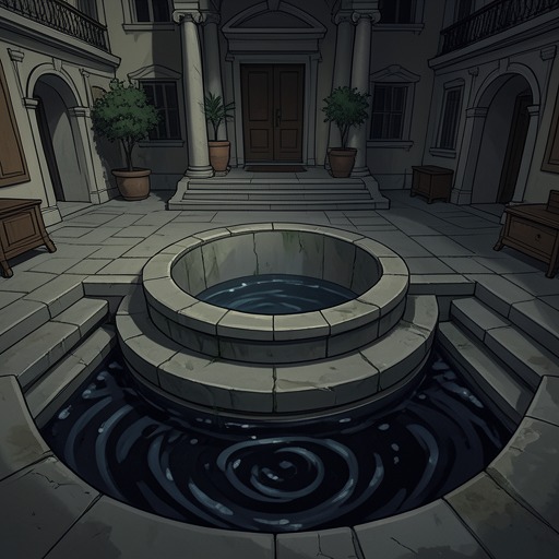 The Return to the Fountain from "Undine". This flow traces the fountain from a household amenity into a guarded boundary and finally an opened passage with fatal consequences.