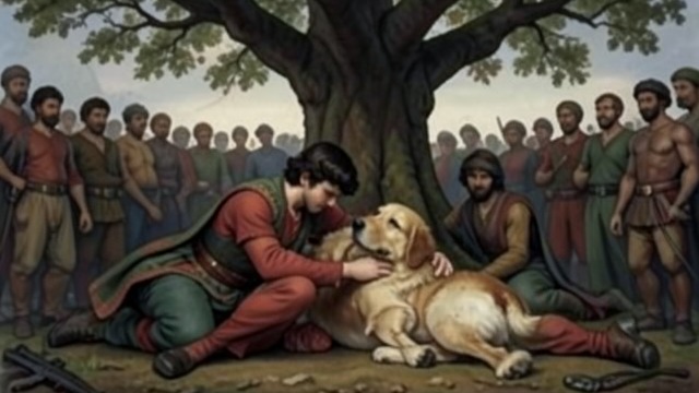 Burial Beneath the Oak from "Dingo". A Burial Without Payment Flamant’s Help The narrator asks Victor Flamant to help bury Dingo beneath an oak, and the poacher handles the body with tenderness.